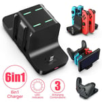 Station De Charge 6 En 1 Pour Console Nintendo Switch, Contrôleur, Station De Charge Pour Manettes De Jeu, Support De Charge Dc5v/2a Pour Ns Switch