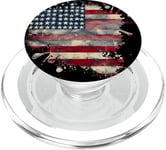 Vagues de la liberté : motif drapeau américain vieilli PopSockets PopGrip pour MagSafe