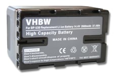 vhbw Li-Ion batterie 2600mAh (14.4V) pour caméra Sony PXW­-X160, PXW X-180 comme BP-U30, BP-U60, BP-U90.