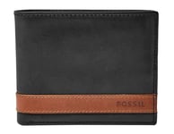 Fossil Portefeuille pour Hommes Quinn, 100 % Cuir, Noir , 11,43 cm L x 1,9 cm l x 8,89 cm H ML3644001