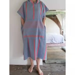 Surf Poncho - Changewear (Steel blue/brick red)