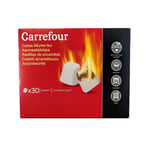 Cubes Allume-feu X30 Sans Odeurs Paraffine (barbecue, Cheminée, Poêle) Carrefour - L'allume-feu