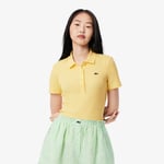 Lacoste Polo L.12.D slim fit coton côtelé Taille 44 Jaune Pastel