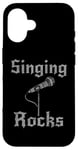 Coque pour iPhone 16 Singing Rocks, chanteur chanteur musicien rock Goth