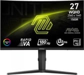 Msi Mag 275Cqrf Qd E2 27Inch Rapid Va Curved 180Hz 300Cd/M2 0.5Ms 2Xhdmi 2.0 Dp Usb Type-C 15W Height