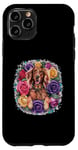 iPhone 11 Pro Cartoon Irish Setter dog with roses Case