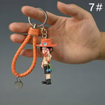 Action One Piece Nyckelring 3D PVC Luffy Zoro Sanji hahmomalli Monivärinen 7#