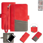 Waleltcase for Motorola Edge 50 Pro red + gray protective cover case bookstyle H