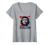 Womens Che Guevara Rebel Signature Guerrilla Icon Revolution V-Neck T-Shirt