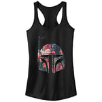 Star Wars Women's Boba Fett Helmet Racerback Tank Top, Black, M