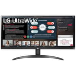 LG Electronics Ultrawide Monitor 29WQ500, 29 Inch, 1080p, 100Hz, 5ms, IPS Display, HDR 10, AMD FreeSync Compatible, Smart Energy Saving, DisplayPort, HDMI