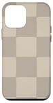 Coque pour iPhone 12 mini Beige clair classique à carreaux Grand damier Beige clair