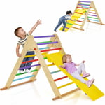 3 en 1 Triangle Montessori Pliable avec Toboggan, Rampe Parcours d'Escalade Montessori pour Enfants 1 an+, Charge 60KG - Goplus