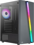 BLADE,Boîtier PC ATX Semi-tour,Façade RGB,Fenêtre Latérale Complète,Ventilateur Arrière RBG 120mm + 3 Ventilateurs Avant 120mm,Noir