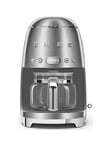 Smeg Dcf02 Retro Style Drip Coffee Machine, 1.4 Litre Tank - Stainless Steel