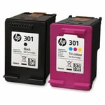 Genuine HP 301 Black & Colour Ink Cartridge For DeskJet 3050 Printer - Boxed