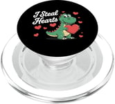 T rex Dinosaure I Steal Hearts pour garçons et filles PopSockets PopGrip pour MagSafe