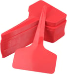 100 Etiquettes Plastique pour Plantes et Légumes Rouge 6 x 10 cm