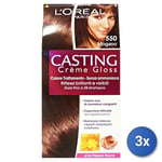 3x L’Oréal Paris Casting Crème Gloss Acajou 550