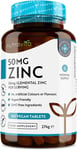 Zinc Tablets 50mg â€“ 365 Vegan Tablets for 6 Months Supply â€“ Zinc Supplement