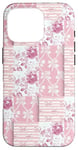 iPhone 16 Pro Light Pink Flowers & Bows Gingham Coquette Girly Aesthetic Case