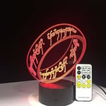 Sagan om ringen 3D-lampa Barn Present Touch Nattljus