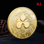 1:a pläterad Ripple-mynt XRP CRYPTO årsdag Ripple XRP Col Gold