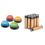 Learning Resources Buzzers Sons/Lumière - Jeu de 4 & Amazon Basics Lot de 12 Piles alcalines Type AAA 1,5 V 1340 mAh (Design Variable)