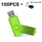 Clé USB 100,4 Go,8 Go,16 Go,32 Go,64 Go,2.0 pcs/lot,lecteur flash au pouce,cadeau gratuit - Type Green-256MB #A