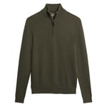 Superdry Pull En Maille Pour Homme - Henley, Essential Emb Knit Henley, Pull, Logo, Fermeture Éclair Vert Xl (X-Large)