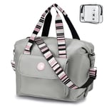 SPAHER 25L Sac de Voyage Pliable Bagage Cabine 40x30x20 Wizzair Vueling Volotea Sac Cabine Avion Bagage à Main Imperméable Sac de Sport Fille Sac Weekend Femme Organisateur Sac, Gris