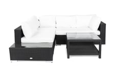 Loungegrupp Bahamas 4-sits Bord 75x75 - Avslut Svart Loungeset & loungegrupp Vit,Svart Comfort Garden