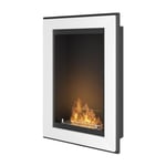 Cheminée au bioéthanol encastrable Frame 550 SimpleFire blanche avec verre