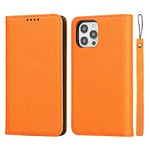 Copmob iPhone 11 Pro Max Coque,Cuir véritable Flip Portefeuille Étui en Cuir,[4 Fentes][Fermeture magnétique][Détachable/2 en 1],Coque Housse Etui pour iPhone 11 Pro Max - Orange