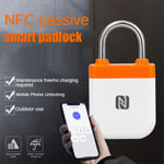 Cadenas de porte intelligent et passif NFC, étanche, compatible avec Bluetooth, pour téléphone portable, avec alimentation inversée, sans clé