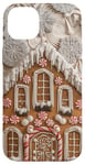 iPhone 14 Plus Cute Christmas Gingerbread House Snowflakes Holiday Xmas Case