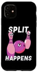 Coque pour iPhone 11 Split Happens Bowler Funny Bowling