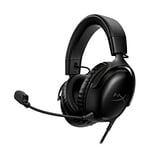 HyperX Cloud III – Casque de Gaming filaire, PC, PS5, Xbox Series X|S, DTS, Mousse à mémoire de forme, Microphone au son cristallin de 10 mm, avec suppression du bruit, USB-C, USB-A, 3.5mm – Noir