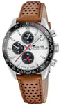 Lotus L18995/1 Sport Chronograph (39.5mm) White Dial / Brown Watch