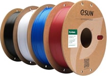 eSUN PLA Filament 1.75mm, PLA Basic 3D Printer Filament Dimensional Accuracy +/- 0.05mm, 1KG per Spool, 4 Spools 3D Printing Filament,Fire Engine Red+Blue+Cold White+Black