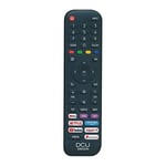 DCU TECNOLOGIC | Télécommande TV, Télécommande pour téléviseurs LCD/LED Hisense, Contient des Boutons pour Netflix, Prime Video, Couleur Noire