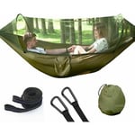 Hamac de Camping avec moustiquaire, 1-2 Personnes, Portable et léger, Parachute Pop-up pour l'extérieur ou Le Camping, Les Voyages, la Plage (250 x