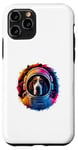 Coque pour iPhone 11 Pro Homme Femme Coloré Space Astronaute Basset Hound