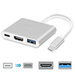 Type-C till USB-C 4K HDMI USB 3.0 3-i-1 Hub Adapterkabel för Apple Mac