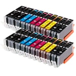 20 Ink Cartridge For Pgi570xl Cli571xl Pixma Mg5750 Mg5751 Mg5752 Mg5753 Printer