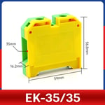 1 Pcs EK2.5 4 6 10 16 35/35 Montage Rapide Bornier de Terre Électrique Fil Connecteur DIN Jaune Vert SAK Rail Bornier - Type [EK35]-35