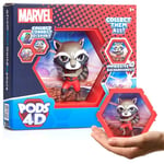 WOW! PODS 4D MARVEL Rocket | Connectable Collectable Bobble-head figure that Bursts from their World into Yours | Wall or Shelf Display | MARVEL Toys and Gifts | Series 1 no. 459