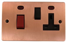 G&H FRG29B Flat Plate Rose Gold 45 Amp DP Cooker Switch & 13A Switched Socket