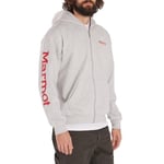 Marmot Men's Life Full Zip Hoodie Sweatshirt, Light Grey Heather, XXL