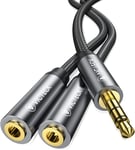 Splitter Audio Jack Double 3.5Mm Mâle Vers 2 Femelle Câble Stéréo Compatible Pou